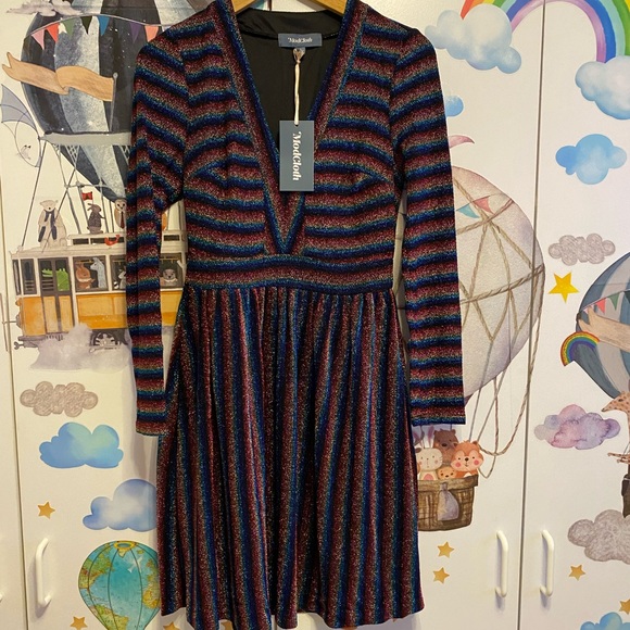 Modcloth Dresses & Skirts - Modcloth rainbow sparkle dress small nwt